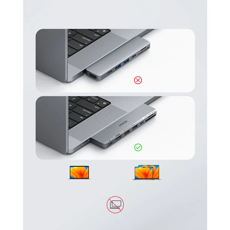 Concentrateur USB-C PowerExpand Direct 7-en-2 d'Anker pour MacBook (A8354HA1-5)