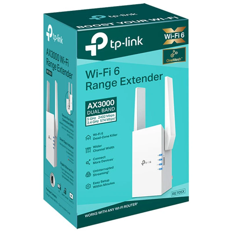 Prolongateur de portée sans fil Wi-Fi 6 AX3000 de TP-Link (RE705X)