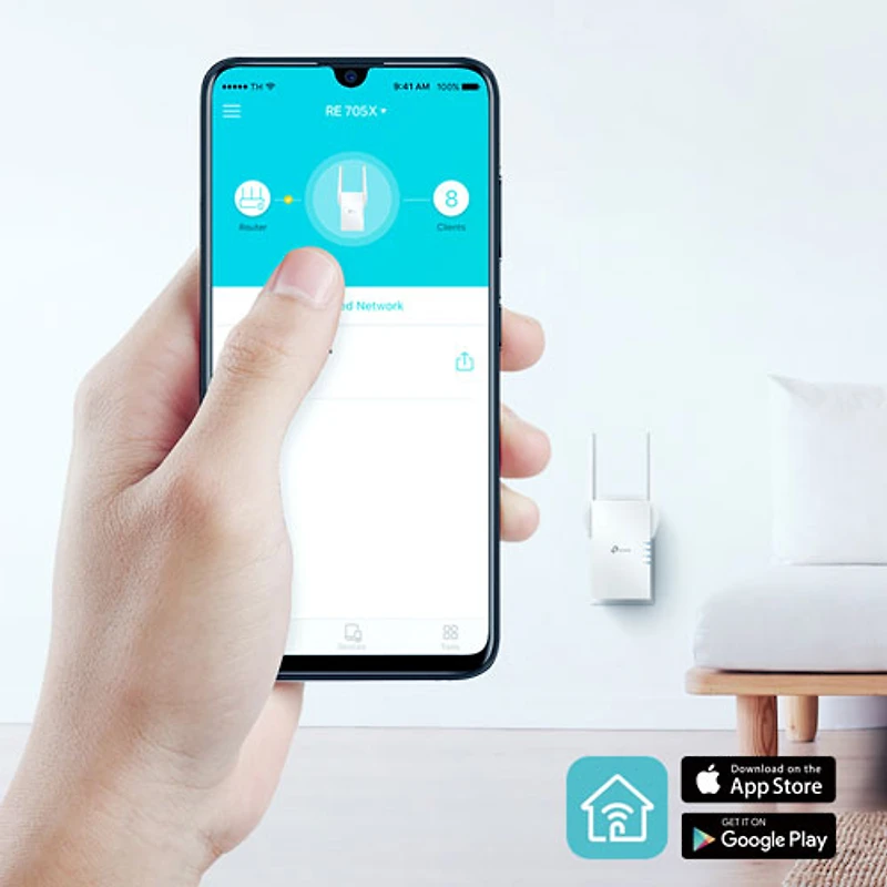 Prolongateur de portée sans fil Wi-Fi 6 AX3000 de TP-Link (RE705X)