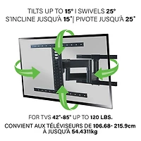 Support mural articulé Accents de SANUS pour téléviseur de 42 à 85 po