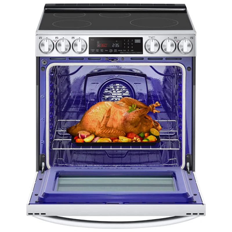 Cuisinière à induction encastrable à 5 éléments avec convection véritable et friture à l'air 6,3 pi³ 30 po de LG (LSIL6336F) - Inox