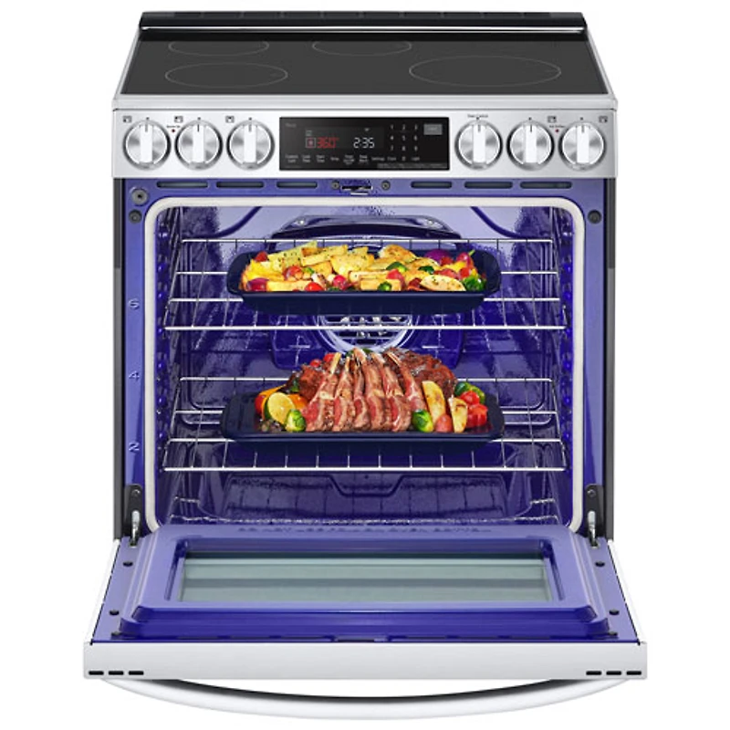Cuisinière à induction encastrable à 5 éléments avec convection véritable et friture à l'air 6,3 pi³ 30 po de LG (LSIL6336F) - Inox