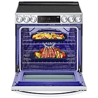 Cuisinière à induction encastrable à 5 éléments avec convection véritable et friture à l'air 6,3 pi³ 30 po de LG (LSIL6336F) - Inox