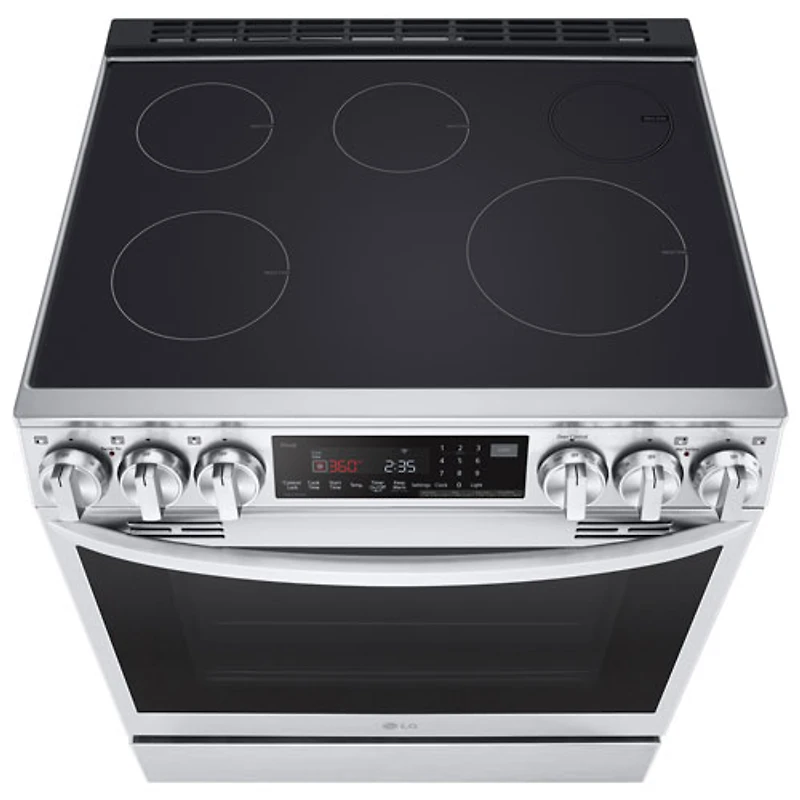 Cuisinière à induction encastrable à 5 éléments avec convection véritable et friture à l'air 6,3 pi³ 30 po de LG (LSIL6336F) - Inox
