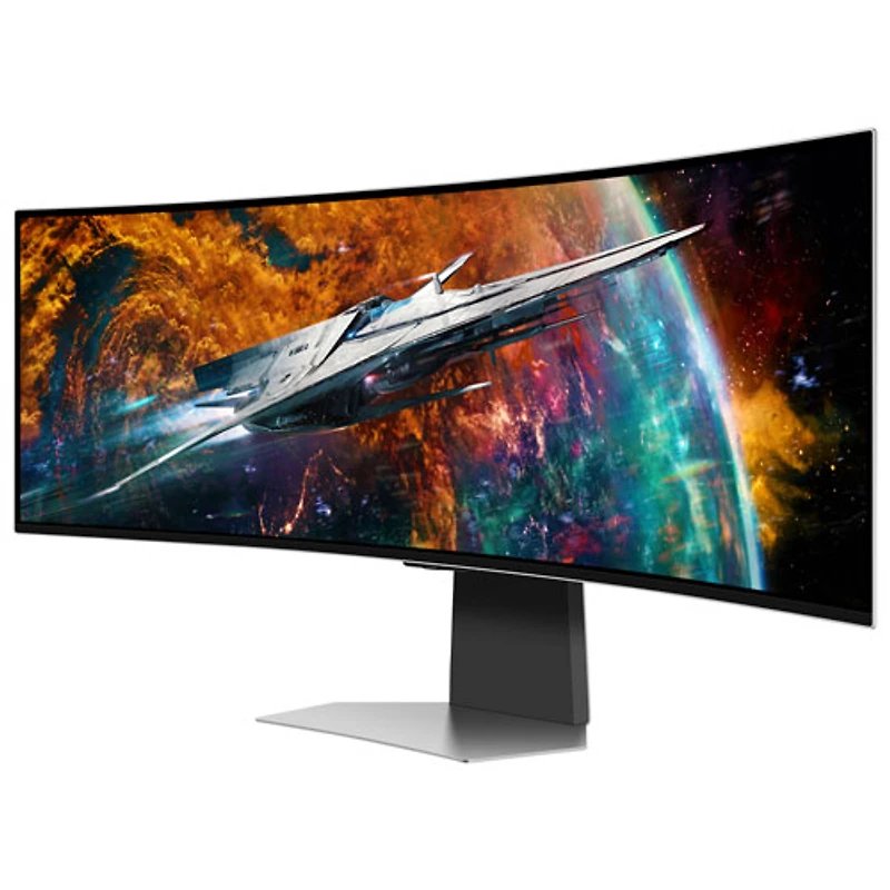 Samsung Odyssey OLED G9 49" QHD 240Hz 0.03ms GTG Curved OLED G-Sync FreeSync Smart Monitor (LS49CG954SNXZA) – Silver