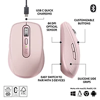 Souris sans fil Darkfield compacte MX Anywhere 3S de Logitech - Rose