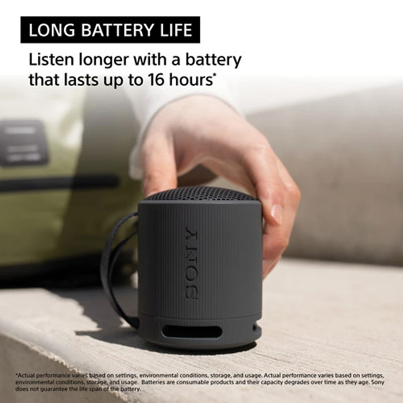 Sony SRS-XB100 Waterproof Bluetooth Wireless Speaker - Black