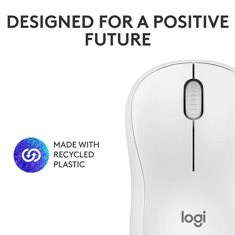 Logitech M240 Silent 1000 DPI Bluetooth Optical Mouse - Off-White