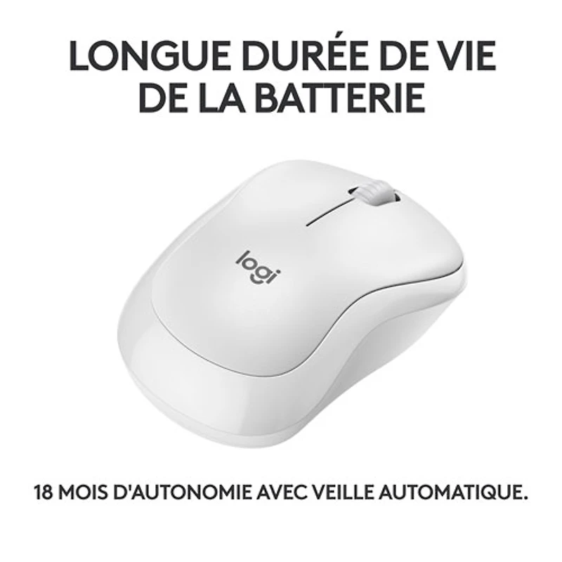 Logitech M240 Silent 1000 DPI Bluetooth Optical Mouse - Off-White