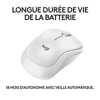 Logitech M240 Silent 1000 DPI Bluetooth Optical Mouse - Off-White