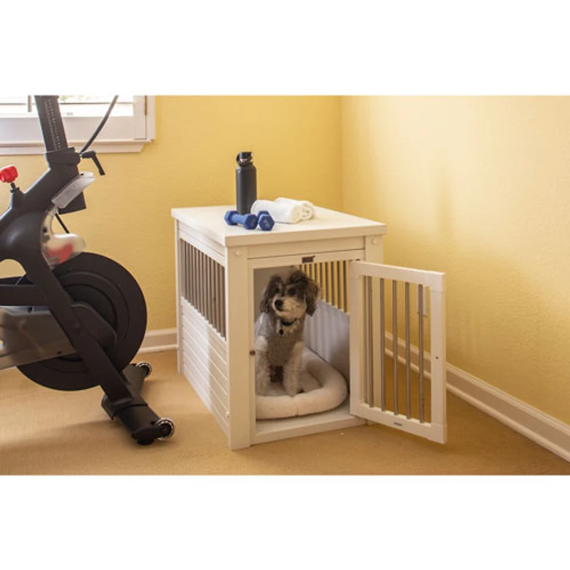 New Age Pet InnPlace Pet Crate & End Table - Medium - Antique White
