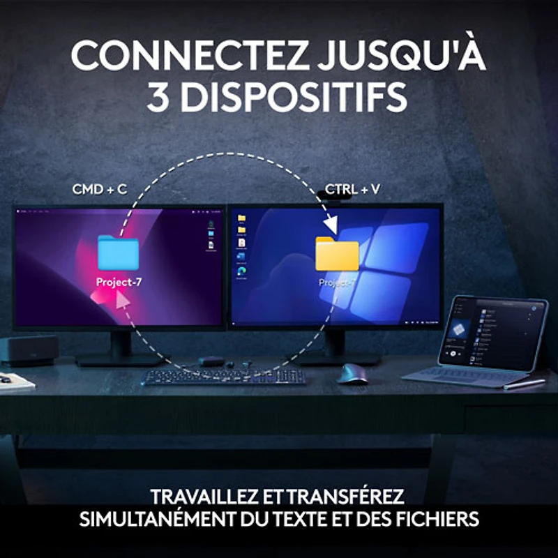 Combo Bluetooth MX Keys S - Clavier MX Keys S, souris MX Master 3S, repose-paume MX