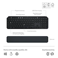 Combo Bluetooth MX Keys S - Clavier MX Keys S, souris MX Master 3S, repose-paume MX
