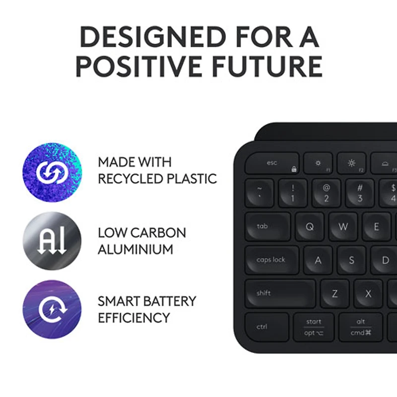 Logitech MX Keys S Wireless Backlit Keyboard with Programmable Keys - Black