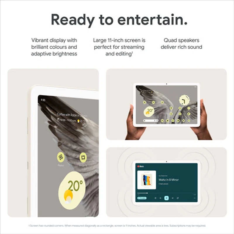 Google Pixel 11" 256GB Tablet with Charging Speaker Dock - Porcelain