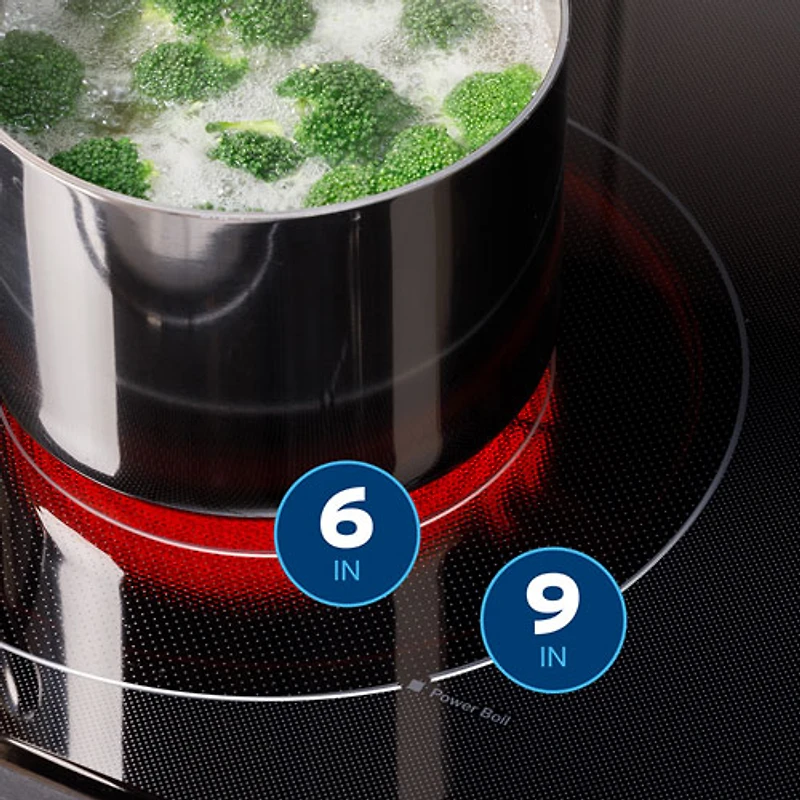 Cuisinière électrique autonome à 5 éléments à convection véritable et friture à l'air sans préchauffage de 5,0 pi³ et de 30 po de GE (JCB840STSS) - Acier inoxydable