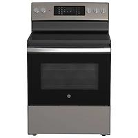 Cuisinière électrique autonome à 5 éléments avec convection véritable et friture à l'air 5,0 pi³ 30 po de GE (JCB840ETES) - Ardoise