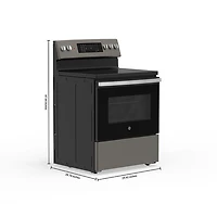Cuisinière électrique autonome à 5 éléments avec convection véritable et friture à l'air 5,0 pi³ 30 po de GE (JCB840ETES) - Ardoise