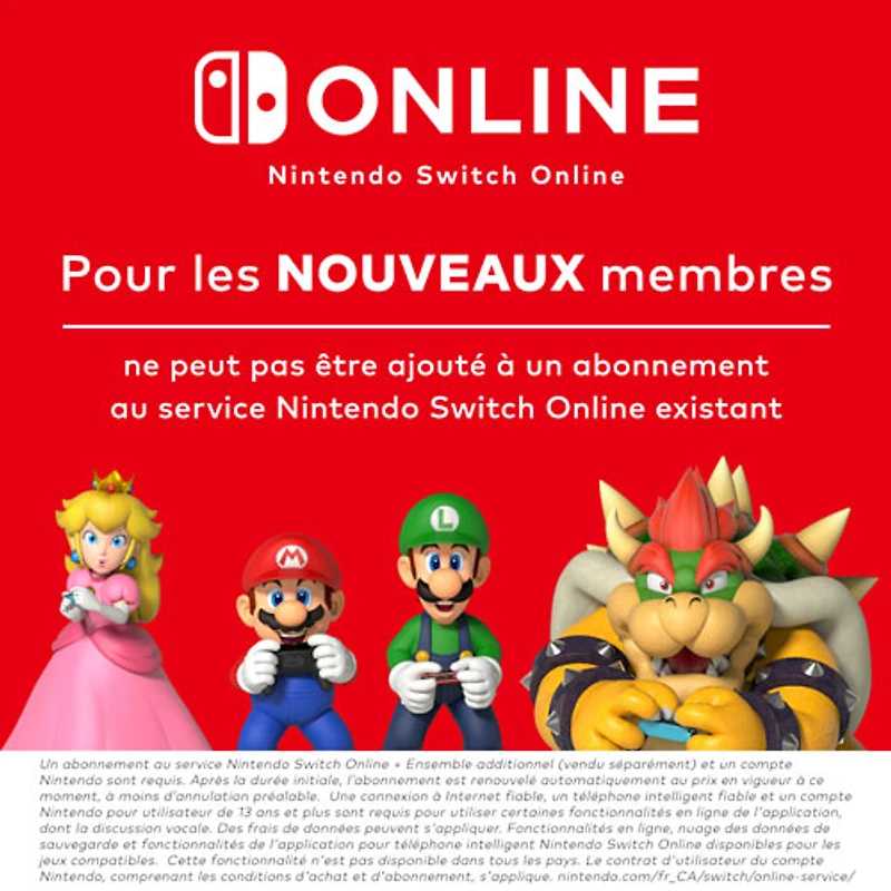 Abonnement de 12 mois Nintendo Switch Online + ensemble familial - Téléchargement numérique