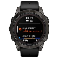 Montre intelligente multisport Bluetooth de 47 mm fēnix 7 Pro Sapphire Solar de Garmin - Gris carbone/Noir