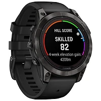 Montre intelligente multisport Bluetooth de 47 mm fēnix 7 Pro Sapphire Solar de Garmin - Gris carbone/Noir