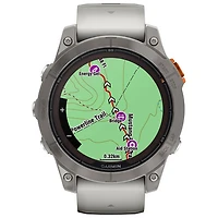 Montre intelligente multisport Bluetooth de 47 mm fēnix 7 Pro Sapphire Solar de Garmin - Gris brouillard/Orange ambré