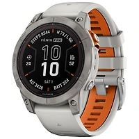 Montre intelligente multisport Bluetooth de 47 mm fēnix 7 Pro Sapphire Solar de Garmin - Gris brouillard/Orange ambré