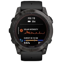 Montre intelligente multisport Bluetooth de 51 mm fēnix 7X Pro Sapphire Solar de Garmin - Gris carbone/Noir