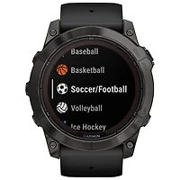 Montre intelligente multisport Bluetooth de 51 mm fēnix 7X Pro Sapphire Solar de Garmin - Gris carbone/Noir