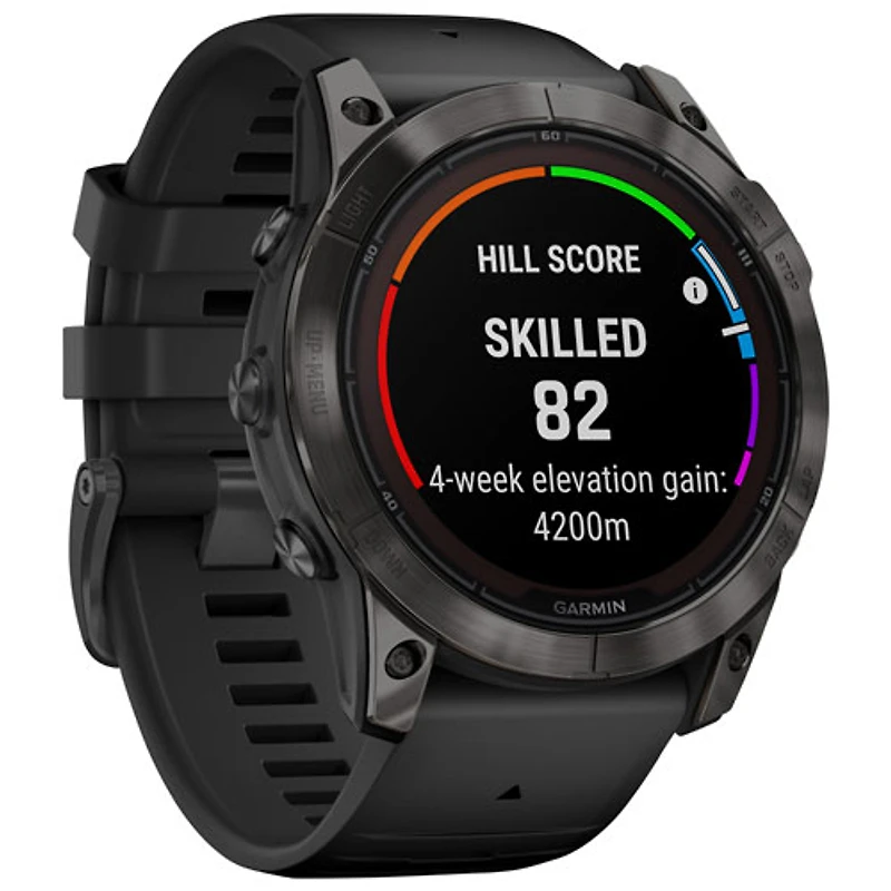 Montre intelligente multisport Bluetooth de 51 mm fēnix 7X Pro Sapphire Solar de Garmin - Gris carbone/Noir