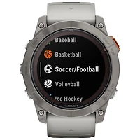 Montre intelligente multisport Bluetooth de 51 mm fēnix 7X Pro Sapphire Solar de Garmin - Gris brouillard/Orange ambré