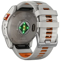 Montre intelligente multisport Bluetooth de 51 mm fēnix 7X Pro Sapphire Solar de Garmin - Gris brouillard/Orange ambré
