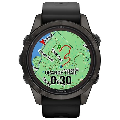 Garmin fēnix 7S Pro Sapphire Solar 42mm Bluetooth Multisport Smartwatch - Carbon Grey/Black