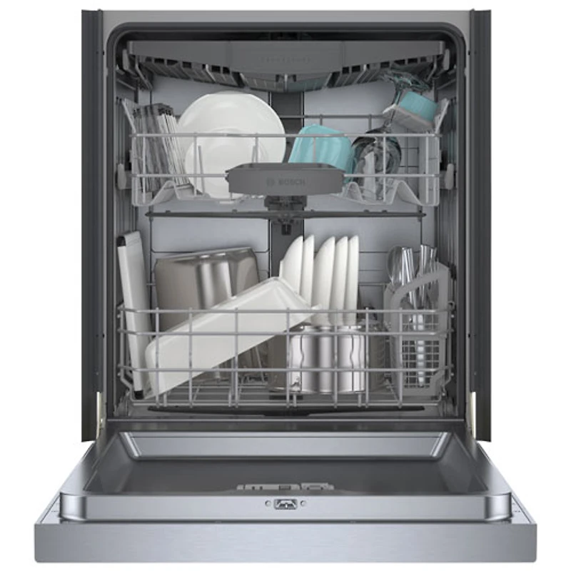 Lave-vaisselle encastrable 24 po 46 dB avec troisième panier de Bosch (SHE5AE75N) - Acier inoxydable