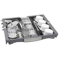 Lave-vaisselle encastrable 24 po 42 dB avec troisième panier de Bosch (SHX78CM4N) - Acier inoxydable noir