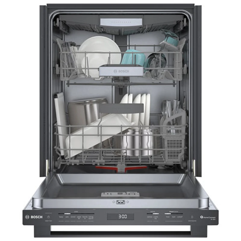Lave-vaisselle encastrable 24 po 42 dB avec troisième panier de Bosch (SHX78CM4N) - Acier inoxydable noir