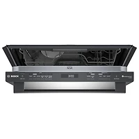 Lave-vaisselle encastrable 24 po 42 dB avec troisième panier de Bosch (SHX78CM4N) - Acier inoxydable noir