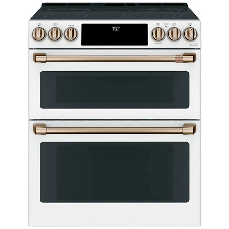 Open Box - Café 30" Double Oven Slide-In Electric Range (CCES750P4MW2) - Matte White - Perfect Condition