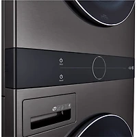 LG WashTower 5.2 Cu. Ft. HE Steam Washer & 7.4 Cu. Ft. Dryer Laundry Centre (WKGX201HBA) - Black Stainless