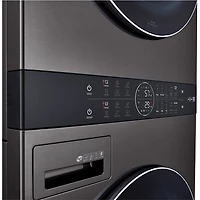 LG WashTower 5.2 Cu. Ft. HE Steam Washer & 7.4 Cu. Ft. Dryer Laundry Centre (WKGX201HBA) - Black Stainless
