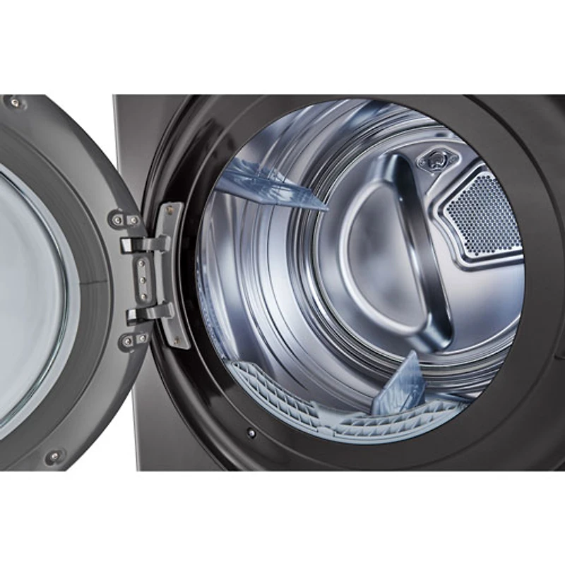 LG WashTower 5.2 Cu. Ft. HE Steam Washer & 7.4 Cu. Ft. Dryer Laundry Centre (WKGX201HBA) - Black Stainless