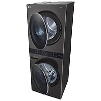 LG WashTower 5.2 Cu. Ft. HE Steam Washer & 7.4 Cu. Ft. Dryer Laundry Centre (WKGX201HBA) - Black Stainless