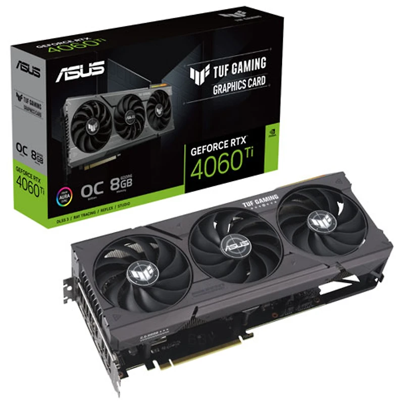 Carte graphique TUF Gaming GeForce RTX 4060 Ti-OC à mémoire GDDR6X de 8 Go d'ASUS