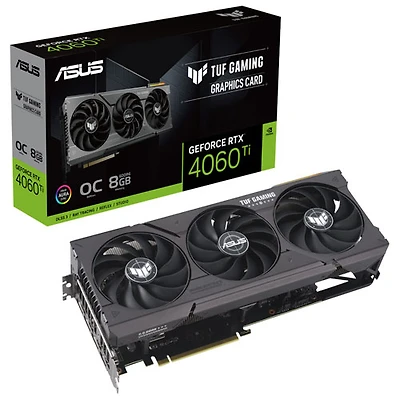 Carte graphique TUF Gaming GeForce RTX 4060 Ti-OC à mémoire GDDR6X de 8 Go d'ASUS