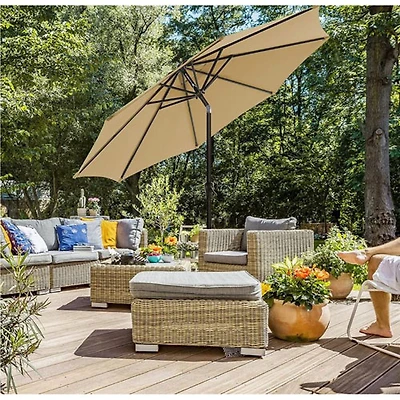 Songmics 7.5ft Octagonal Patio Umbrella - Taupe