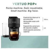 Ensemble avec machine à café/espresso Vertuo Pop+ de Nespresso par De'Longhi - Noir réglisse
