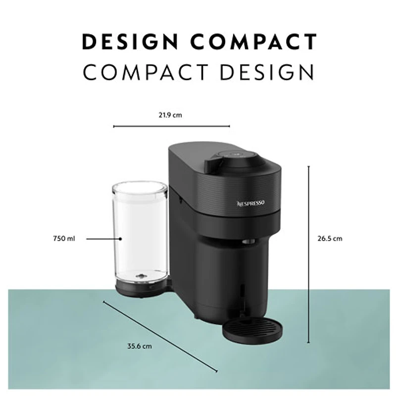 Ensemble avec machine à café/espresso Vertuo Pop+ de Nespresso par De'Longhi - Noir réglisse