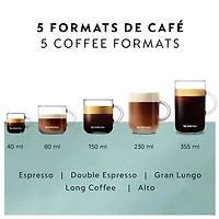 Ensemble avec machine à café/espresso Vertuo Pop+ de Nespresso par De'Longhi - Noir réglisse