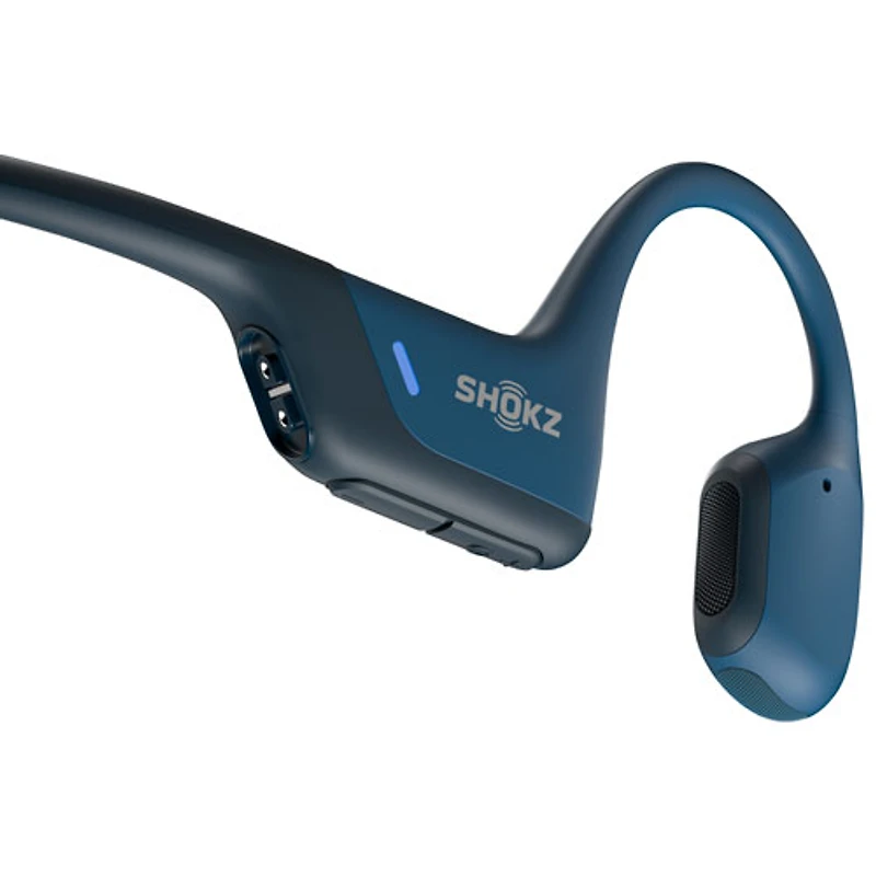 Shokz OpenRun Pro Bone Conduction Open-Ear Bluetooth Headphones - Steel Blue - Only at Best Buy