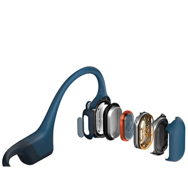Shokz OpenRun Pro Bone Conduction Open-Ear Bluetooth Headphones - Steel Blue - Only at Best Buy